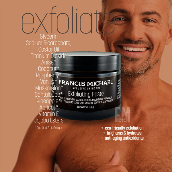 FRANCIS MICHAEL Exfoliating Paste with ingredients and model