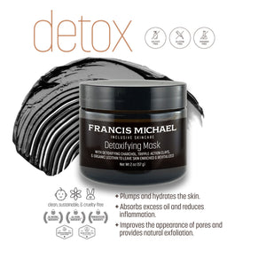Francis Michael Detoxifying Mask packaging with product and brand name on a white background